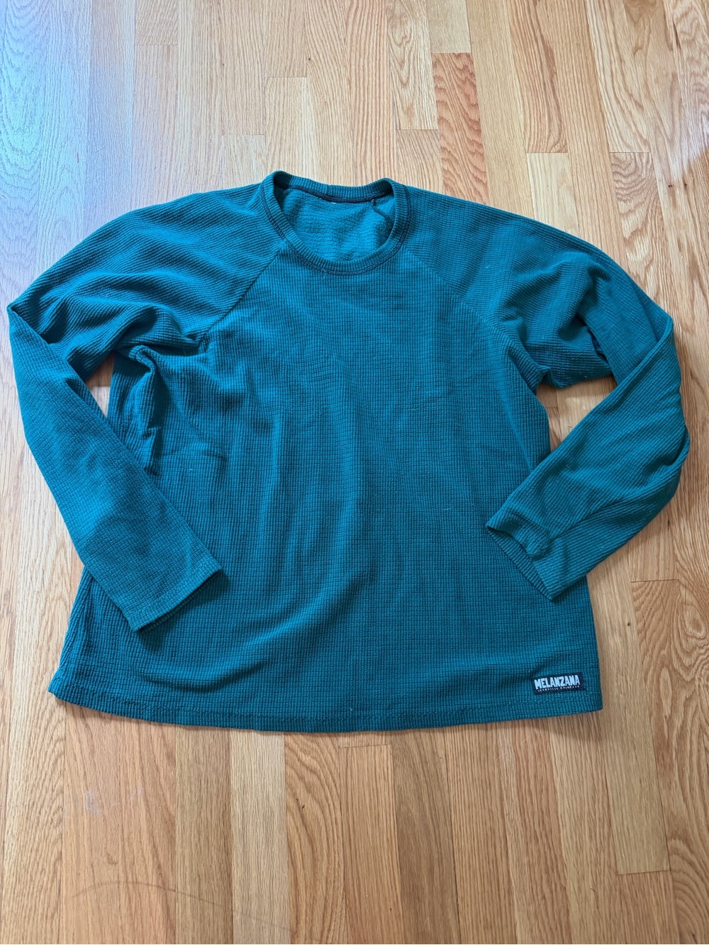 Melanzana Teal Waffle Knit Long Sleeve Top